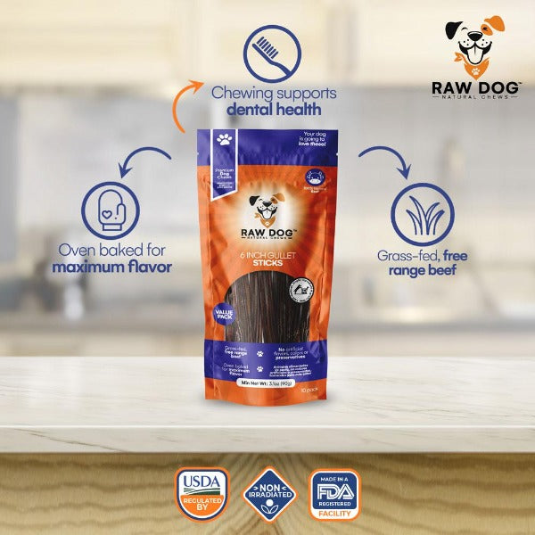 6" Beef Gullet Sticks (pack of 10)