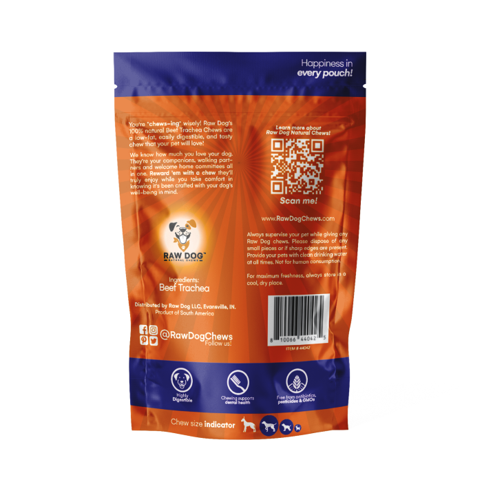 6" Beef Trachea Chews (pack of 8)