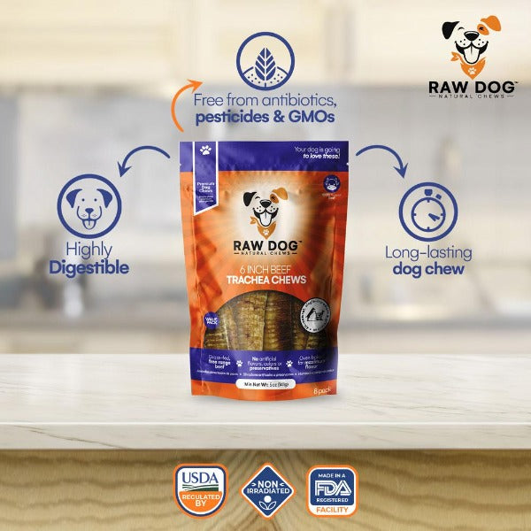6" Beef Trachea Chews (pack of 8)